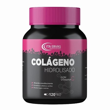 Colágeno Hidrolisado + Vitamina C 500mg 120 Cápsulas Itaervas