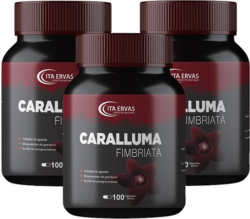 3x Caralluma Fimbriata 500mg 120 Cápsulas Itaervas