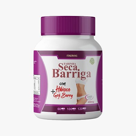 Farinha Seca Barriga Hibisco e Goji Berry 500mg 120 Cápsulas Itaervas