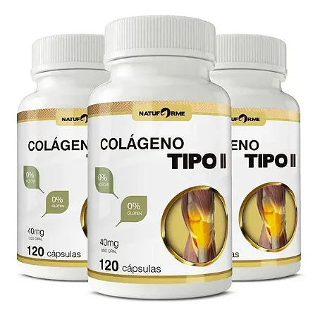 3x Colágeno Tipo 2 li 40mg 120 Cápsulas Natuforme