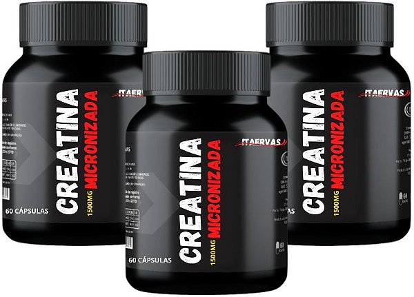 3x Creatina Micronizada 1500mg 120 Cápsulas Itaervas Massa Muscular Força Ganhar Peso