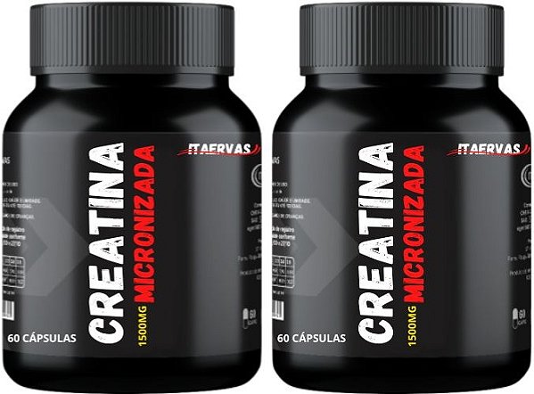 2x Creatina Micronizada 1500mg 120 Cápsulas Itaervas Massa Muscular Força Ganhar Peso