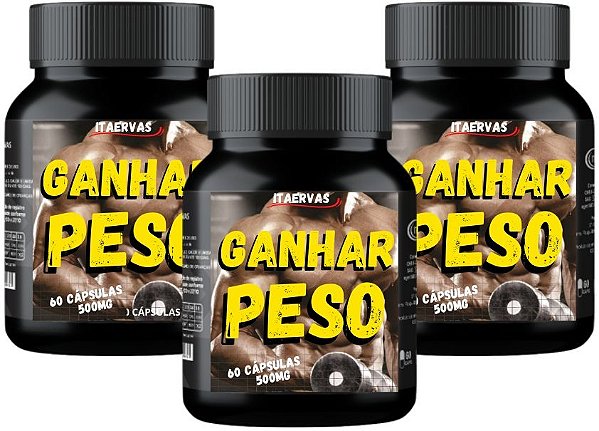 3x Ganhar Peso Massa Muscular Rápida 500mg 60 Cápsulas Itaervas