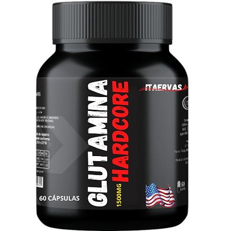 Glutamina Hardcore 1500 mg 60 Cápsulas Itaervas