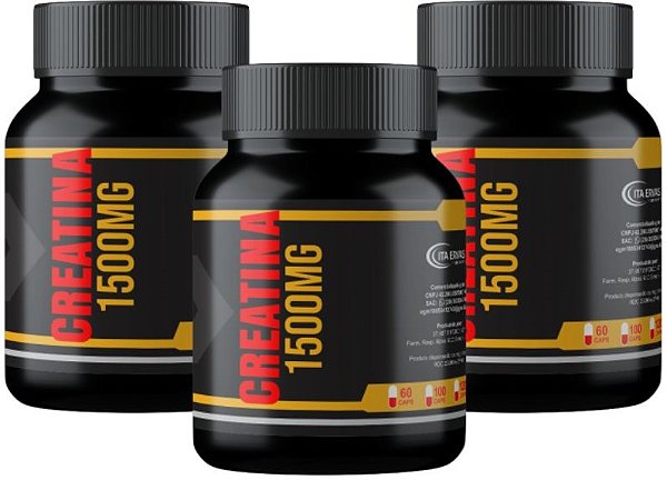 3x Creatina Premium For Men 1500mg 120 Cápsulas Itaervas
