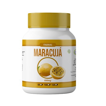 Maracujá Passiflora 100 Cápsulas 650mg Calmante Natural Itaervas