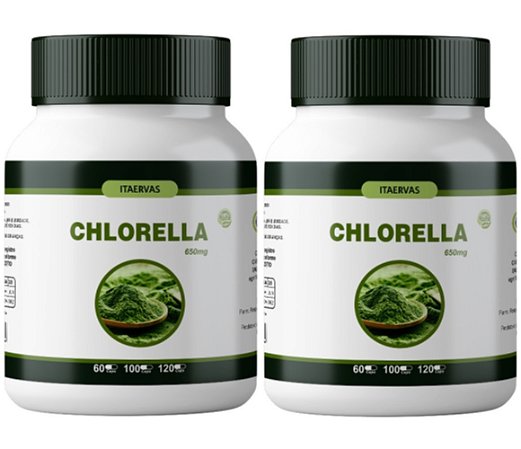 2x Chorella 650mg 100 Cápsulas Original Itaervas