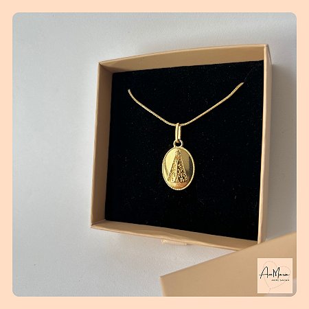 Colar N Sra Aparecida Medalha Dourado