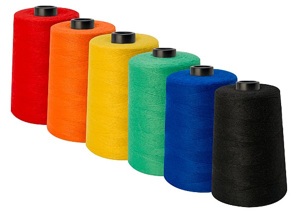 Linha Para Máquina De Costurar Sacaria -CX c/ 6 Cones Coloridos