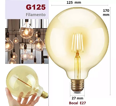 Lampada Bulbo Filamento 4w G150 E27 2200k Apollo