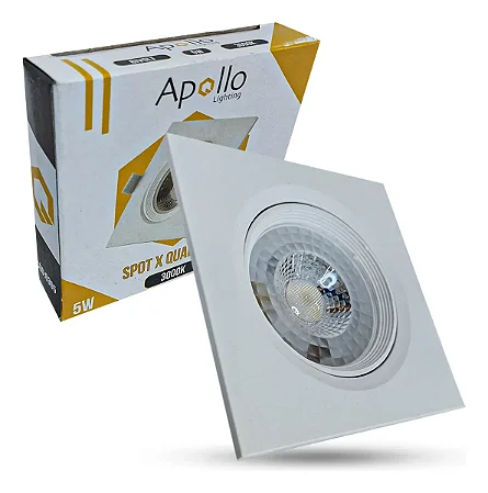 Spot X quadrado 5w 3000k Apollo
