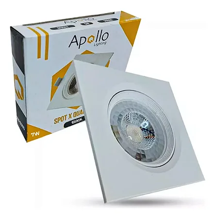 Spot X Quadrado 7w 3000k Apollo
