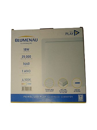 Plafon Led Play Emb. Quad. 18w 100-240v 4.100k