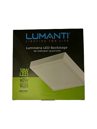 Plafon Led sobre Quadrada Backstage Led 18w 6500k
