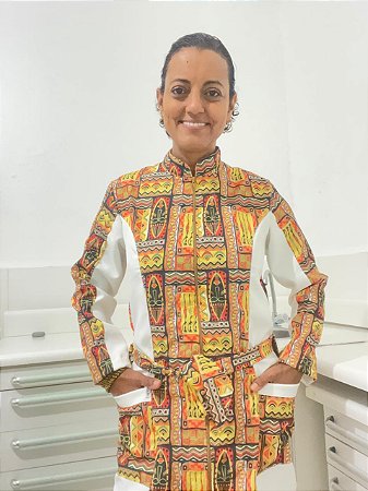 Jaleco Manga Longa | Estampa Africana