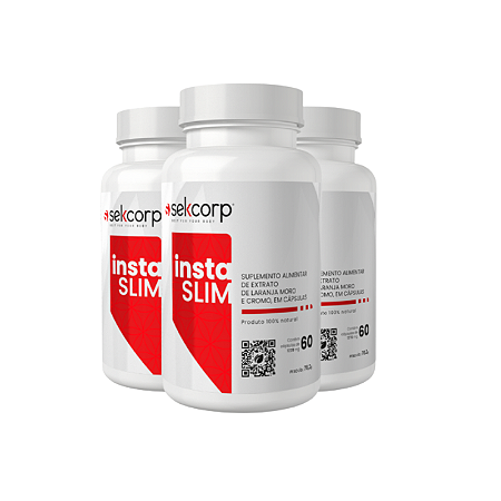 Emagrecedor com Laranja Moro – Insta Slim 1270mg 60 Cáps | Termogênico, Antioxidante Natural – Kit 3 Unidades para 3 meses de uso contínuo.