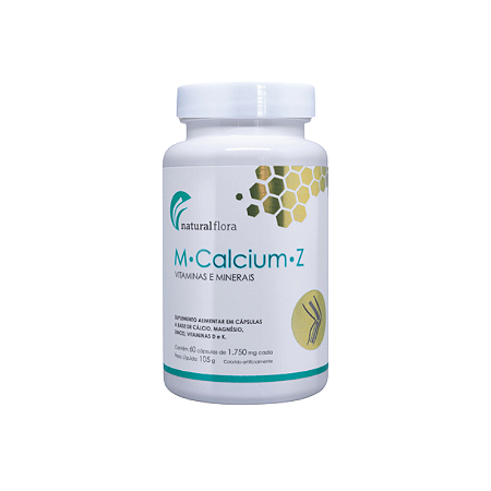 Ossos Fortes e Saúde Muscular | MCalcium Z -Cálcio, Zinco, Magnésio,Vitamina D3 e K2 1750mg 60 Cáps.