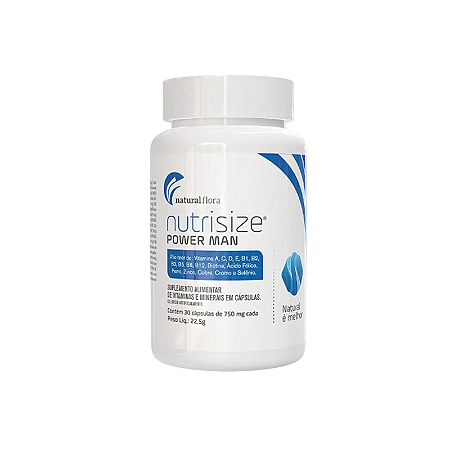 Cabelo, Barba, Pele e Unhas – Nutrisize Power Man 30 Caps 750 Mg | Suplemento Masculino