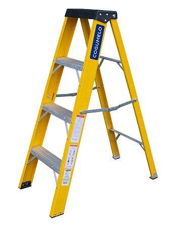 Escada Tesoura Acesso Simples 3 degraus 1,17M | Sudeste/Cogumelo