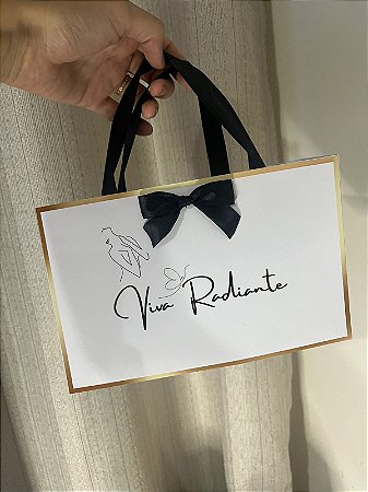10 Sacolinhas Personalizada Grande 21cm x 14cm | Para Loja de Roupa Brinde Presente