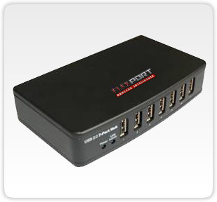 HUB USB 2.0 de 7 portas com fonte de alimentação