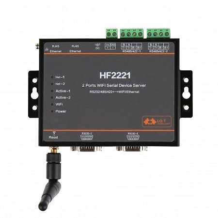 Wi-Fi para 2 seriais RS232/422/485 (Serial Server)