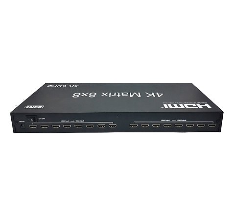 Matrix 8×8 HDMI 2.0 4K60Hz com controle remoto