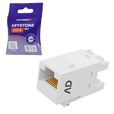 Keystone RJ 45 Cor Branca  CAT 6  180º
