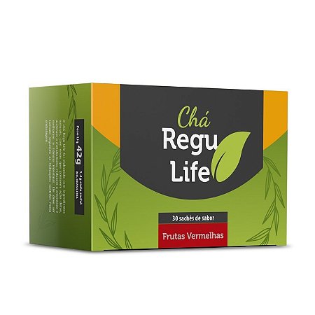 Chá Emagrecedor Detox Regulife 30 Sachês Frutas Vermelhas Bem Estar Life