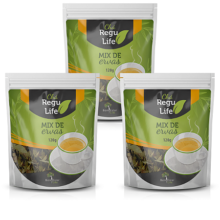 Kit 3 Chá Regu Life – Pacote 120 Bem Estar Life