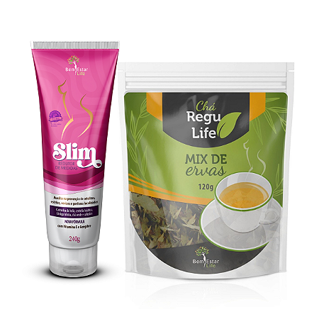 Kit 1 Chá Regu Life 120g + Slim Redutor de Medidas-Bem Estar Life