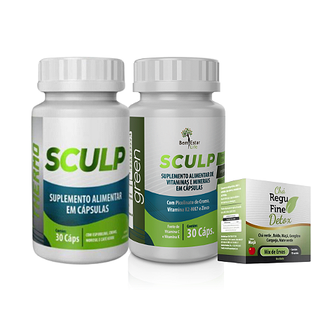 Sculp Thermo - Sculp Green e Chá Regu Fine Detox- Bem Estar Life