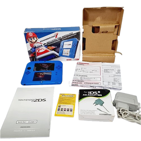 346- Console Nintendo 2DS Azul Mario Kart 7 excelente estado
