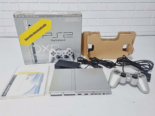 460- Console PS2 Playstation 2 Slim Prata