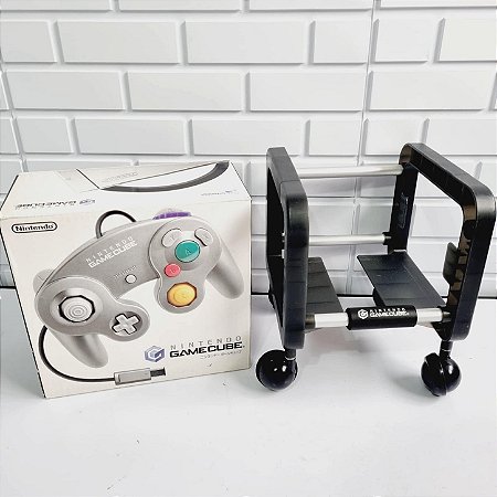 J41- Console Nintendo Gamecube prata Japones c/ rack original