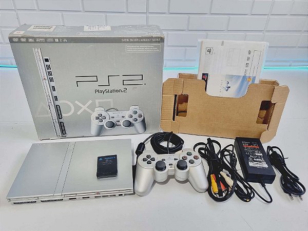 J102- Console PS2 Playstation 2 Prata funcionando perfeitamente