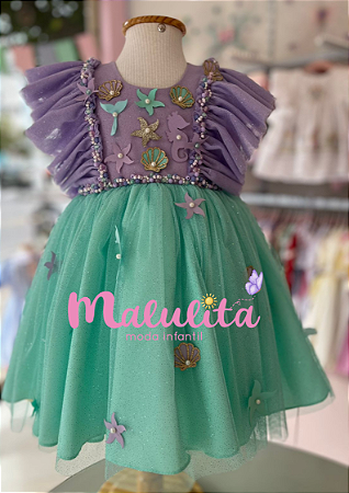 Vestido Fada Ariel- 3 anos