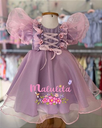 Vestido Fada Rapunzel -1 ano