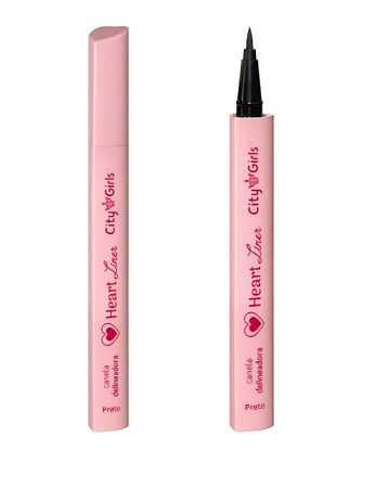 Caneta Delineadora Preta Heart Liner City Girls