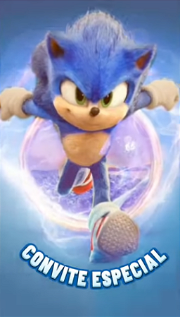 Convite Animado tema Sonic