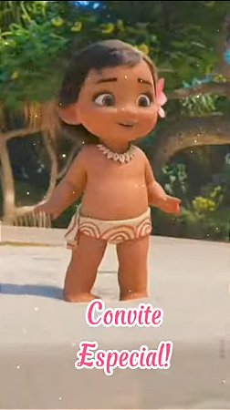 Convite Animado Moana Baby