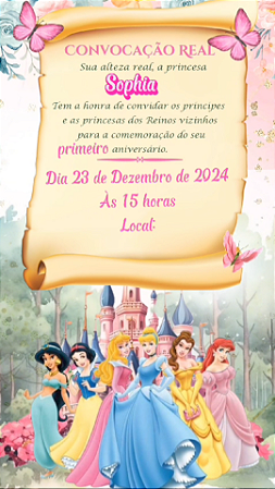 Convite Animado Princesas