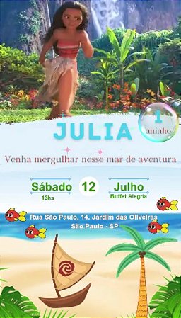 Convite Animado Moana