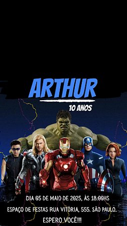 Convite Animado Marvel Heróis