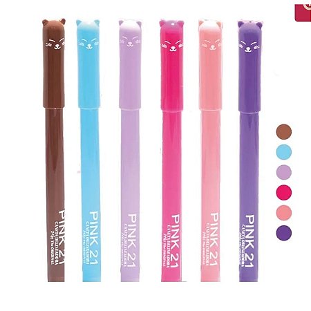 Delineador Colorido Caneta Gatinho Pink21
