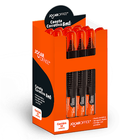CORRETIVO CANETA 8ML - DISPLAY C/ 12 UND JOCAR OFFICE