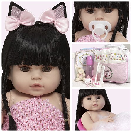 Boneca Reborn Realista Morena Bailarina Enxoval Completo