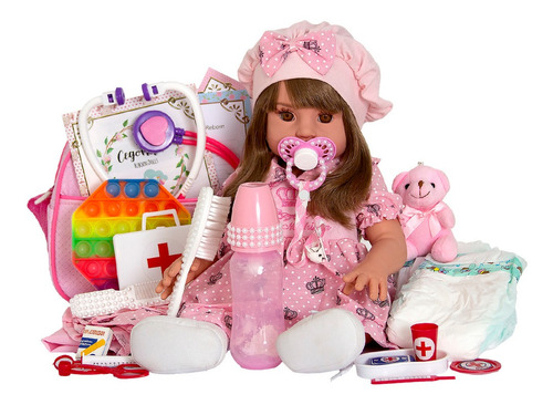 Boneca Bebê Reborn Realista Com Jogo De Roupa Fada Madrinha