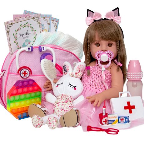 Bebe Reborn Menina Bailarina Boneca Realista Silicone Luxo