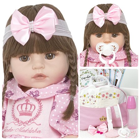 Boneca Bebe Reborn De Silicone Menina Realista Acessórios